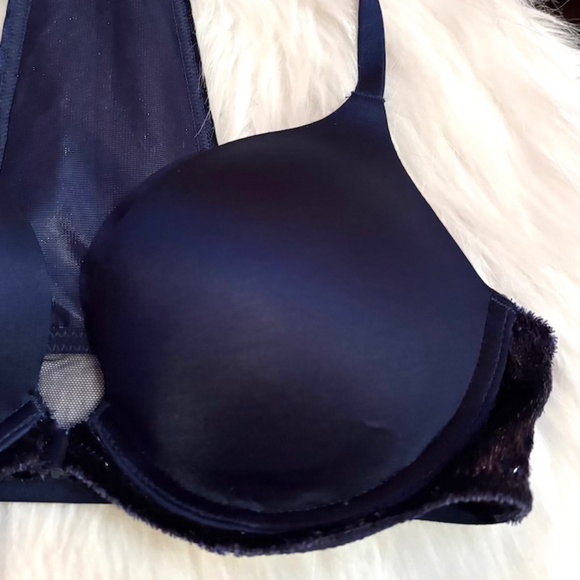 VS Very Sexy Front-Close Push Up Bra with Velvet Trim Studs - 32B (NWOT) - Picture 3 of 11